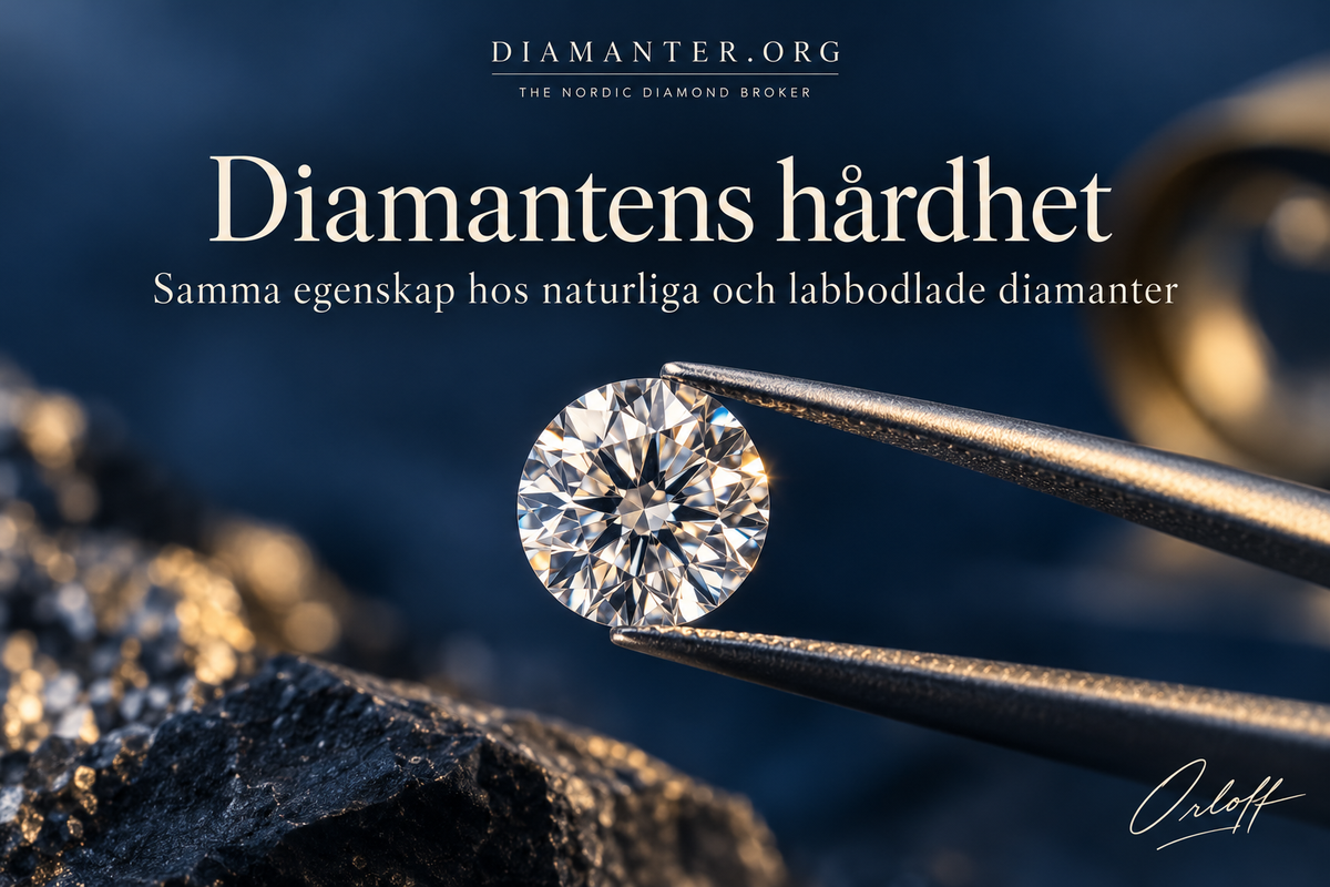 Diamantkristall som illustrerar hårdhet och industriella användningsområden