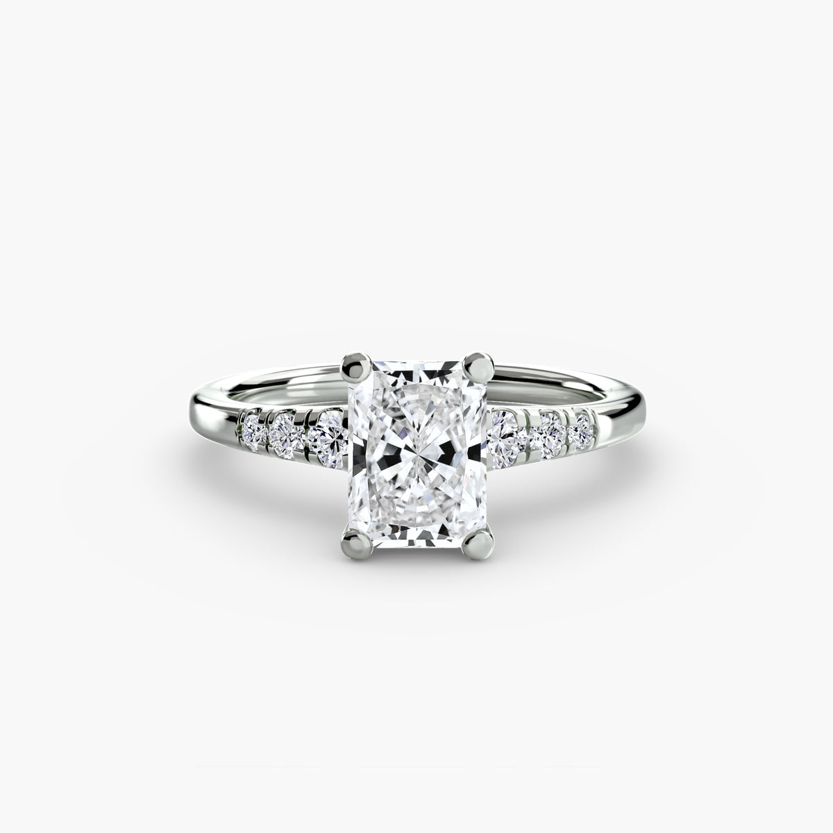 Solitaire with Shoulder Accents