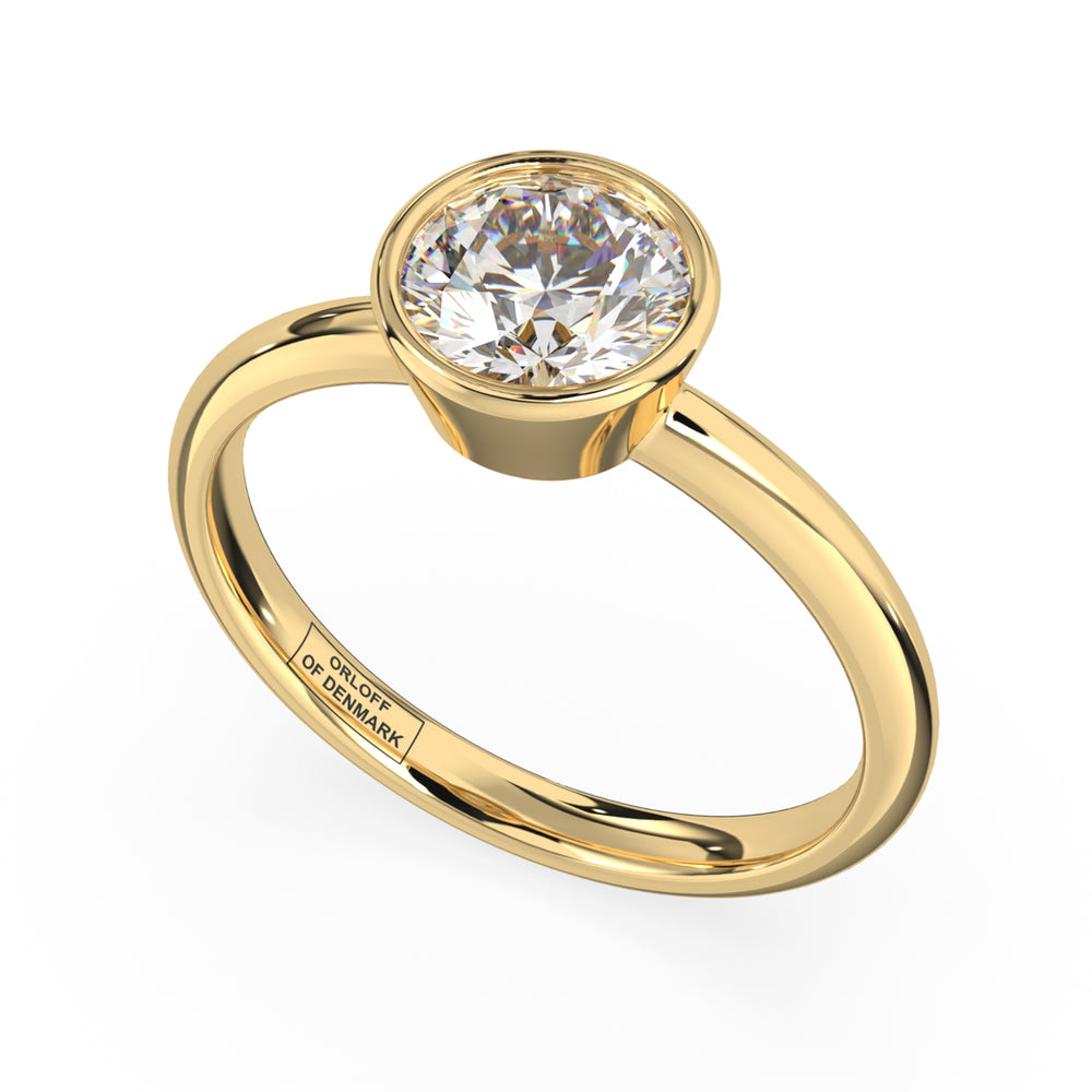 Kristina Solar-Grown Bezel Solitaire Ring in 14K gold with lab-grown diamond